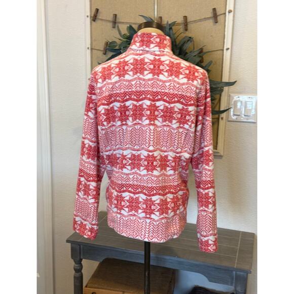 LAND'S END Therma Check Red/White Pullover Top Shirt size M P - Picture 4 of 8